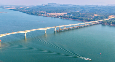 江西峽江：贛江仁和大橋建設(shè)忙